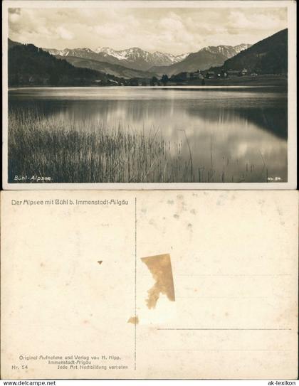 Immenstadt (Allgäu) Alpsee mit Bühl bei Immenstadt Allgäu 1935