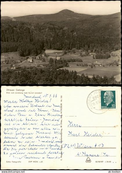 Ansichtskarte Jonsdorf Blick vom Jonsberg nach Kurort Jonsdorf 1966