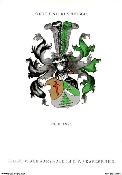 Karlsruhe Baden Wappen der KdStV Schwarzwald im CV Karlsruhe