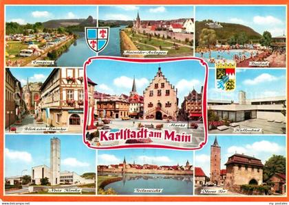 Karlstadt Main Campingplatz Mainufer Anlagen Freibad Hallenbad Oberes Tor Kirche