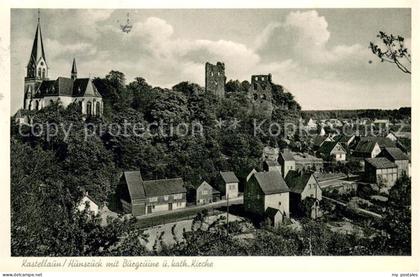 Kastellaun Hunsrueck Burgruine und kath Kirche