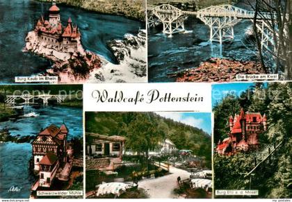 Kaub Rhein Waldcafe Pottenstein - Burg Kaub im Rhein - Bruecke am Kwai - Schwarz