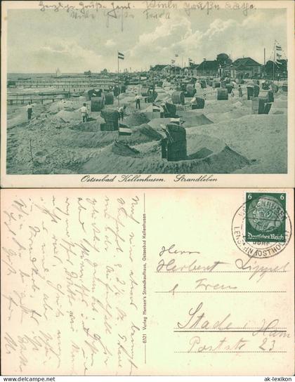 Ansichtskarte Kellenhusen (Ostsee) Strandleben - Promenade 1936