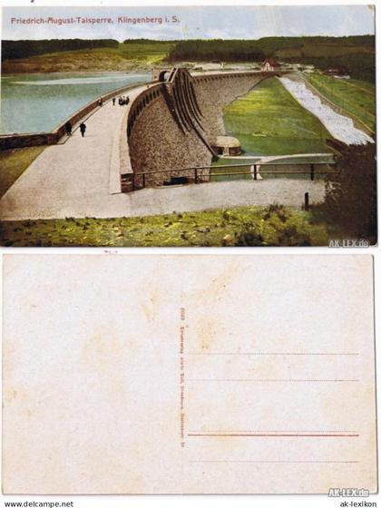 Ansichtskarte Klingenberg (Sachsen) Friedrich-August-Talsperre 1916