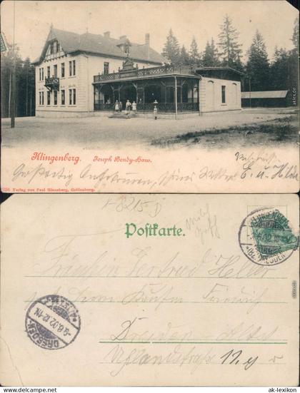 Ansichtskarte Klingenberg (Sachsen) Partie am Joseph Bondy Haus 1902