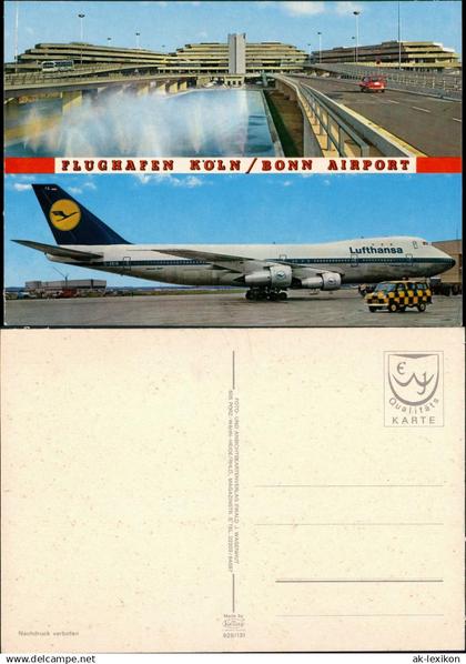 Bonn Flughafen Köln Bonn Terminal Gebäude & Lufthansa Jumbo-Jet 1970