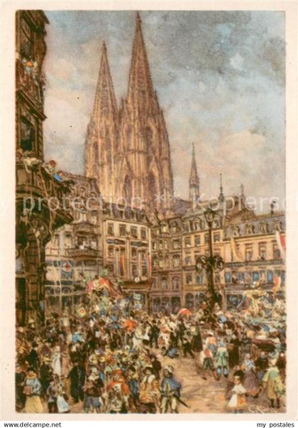 Koeln Rhein Koelner Karneval 1939 mit Dom