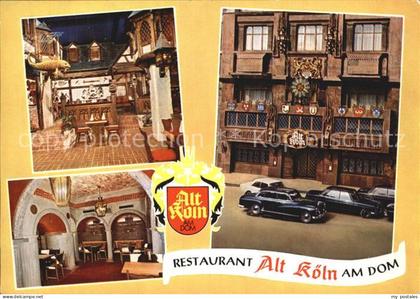 Koeln Rhein Restaurant Alt Koeln am Dom