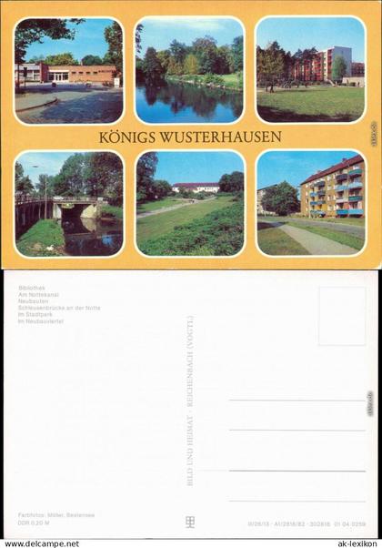Königs Wusterhausen Bibliothek, Am Nottekanal, Neubauten,  Neubauviertel 1982