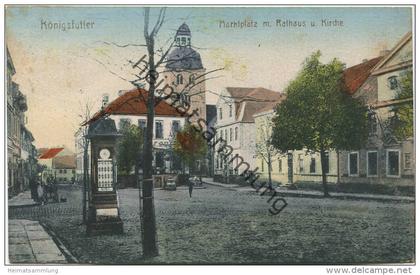 Königslutter - Marienplatz - Rathaus - Kirche - Wettersäule - Graph. Verl. Anst. GmbH Breslau gel. 1922