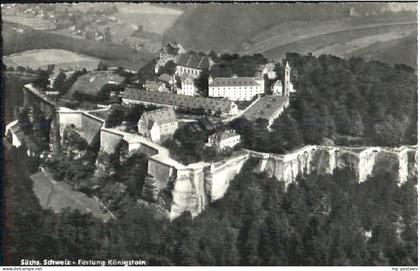 Koenigstein Saechsische Schweiz Festung Koenigstein Fliegeraufnahme