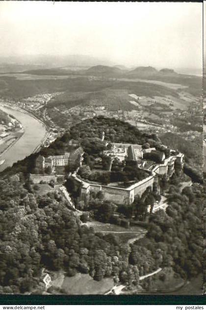 Koenigstein Saechsische Schweiz Festung Koenigstein Fliegeraufnahme