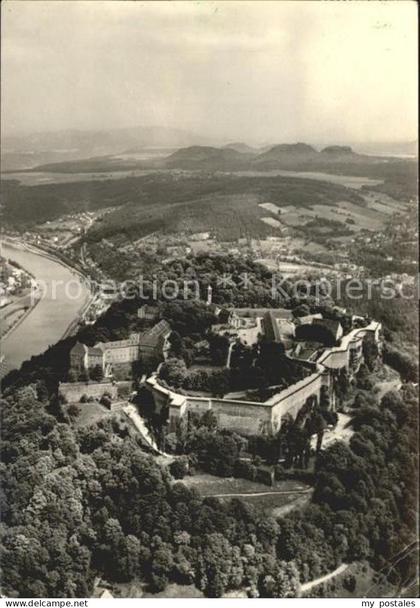 Koenigstein Saechsische Schweiz Festung Koenigstein Fliegeraufnahme