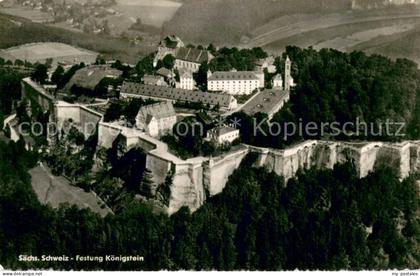 Koenigstein Saechsische Schweiz Fliegeraufnahme Festung Koenigstein