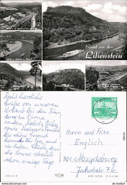 Königstein (Sächsische Schweiz)  Ansichten Umland Foto Ansichtskarte  1977