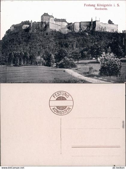 Königstein (Sächsische Schweiz) Festung Königstein - Nordseite 1918