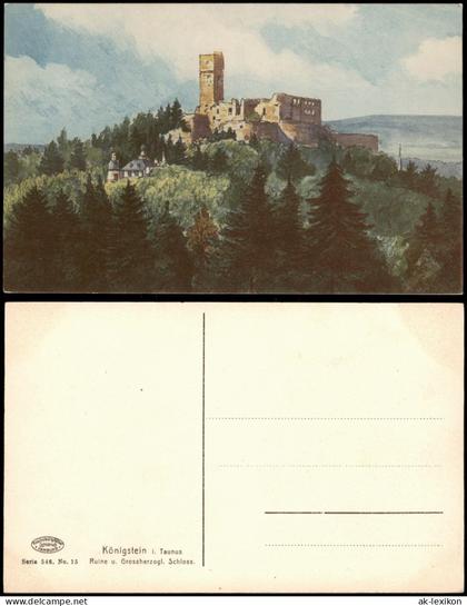 Ansichtskarte Königstein (Taunus) Burg Königstein - Künstlerkarte 1913
