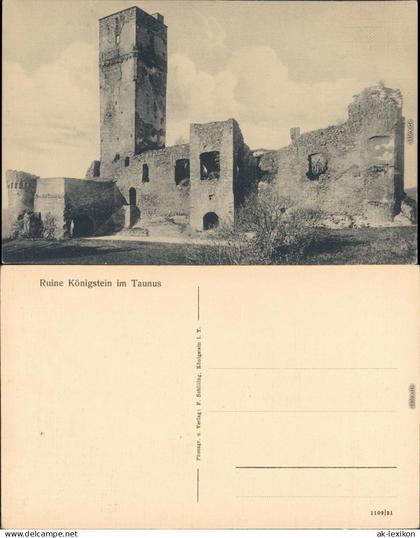 Ansichtskarte Königstein (Taunus) Burgruine Königstein 1921
