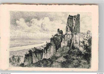 Drachenfels Ruine Drachenfels Zeichnung