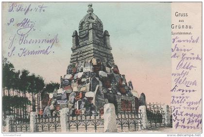 AK Berlin Gruss aus Grünau Sportdenkmal Sport Denkmal bei Köpenick Treptow Stempel " Grünau "