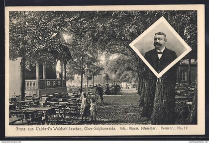 AK Berlin-Oberschöneweide, Ober-Schöneweide, Gasthaus Waldschlösschen Tabbert von Maximilian Schneider