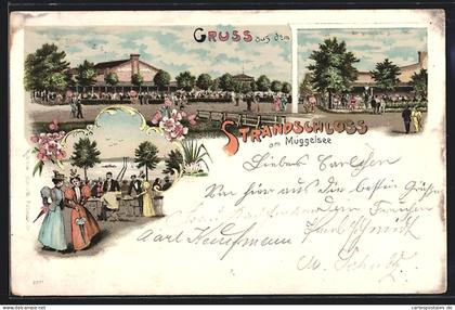 Lithographie Berlin-Köpenick, Strandschloss am Müggelsee