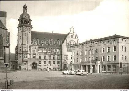 Koethen Anhalt Marktplatz mit Rathaus und Stadthaus