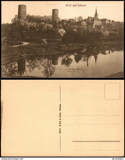 Ansichtskarte Kohren-Sahlis Stadtpartie 1925
