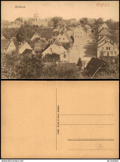 Ansichtskarte Kohren-Sahlis Straßenpartie 1921