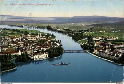 Bodensee, Konstanz vom Ballon Bodensee aus