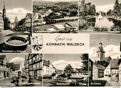 Korbach Fliegeraufnahme Bahnhofstrasse Stechbahn Rathaus