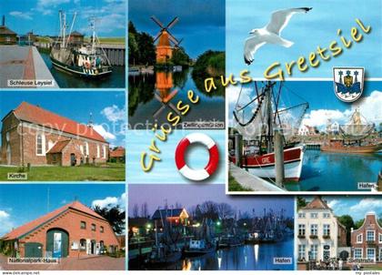 Greetsiel Krummhoern Aurich Niedersachsen Schleuse Leysiel Kirche Nationalparkh