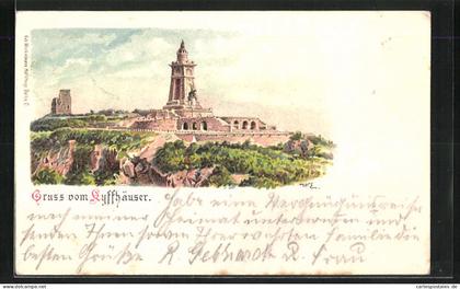 Lithographie Kyffhäuser, Kyffhäuser-Denkmal