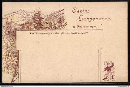 Lithographie Langenzenn, Grosses Kostüm-Fest 1900, Casino Langenzenn