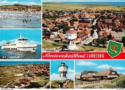 Langeoog Nordseebad Badestrand MS Langeoog Fliegeraufnahmen Wasserturm Sonnenhof
