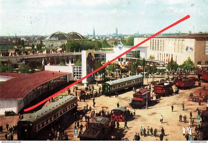 AK Leipzig Alte Technische Messe Messegelände LOWA Betriebe Schienenfahrzeuge Waggonbau Reichsbahn Eisenbahn Wildau DDR