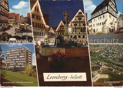 Leonberg Wuerttemberg Rathaus Marktplatz Brunnen Bausparkasse Fliegeraufnahme Kr