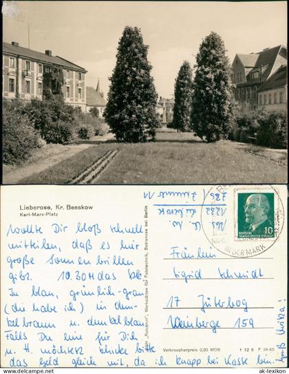 Ansichtskarte Lieberose Karl-Marx-Platz 1965