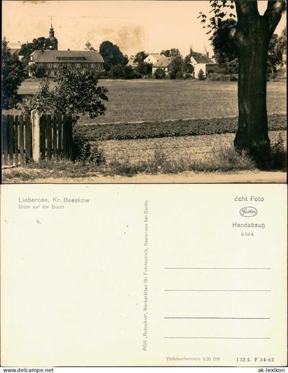 Ansichtskarte Lieberose Kr. Beeskow Blick auf die Stadt - Fotokarte 1962