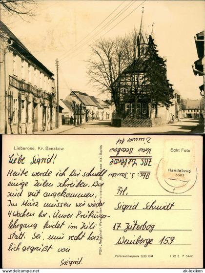 Ansichtskarte Lieberose Straßenszene Fotokarte 1963  Kr. Beeskow