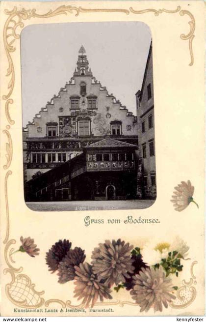 Lindau im Bodensee - Gruss vom Bodensee - Litho