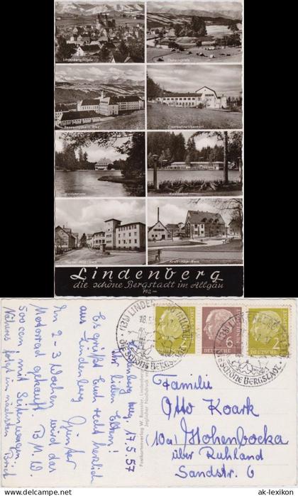 Lindenberg (Allgäu) Mehrbild: Fabrik, Panorama und Plätze 1957