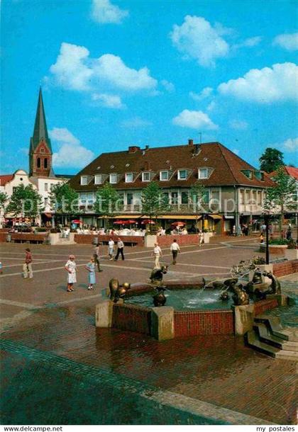 Lingen Ems Markt mit Fabelbrunnen