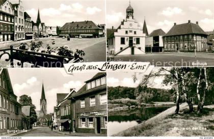 Lingen Ems Markt Rathaus Partie an der Ems Burgstrasse