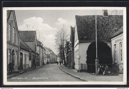 AK Löningen i. O., Langestrasse mit Geschäftshäusern
