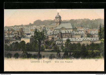 AK Lössnitz i. Erzbeg., Ortsansicht vom Friedhof