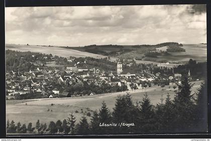 AK Lössnitz i. Erzgeb., Teilansicht mit Rathaus