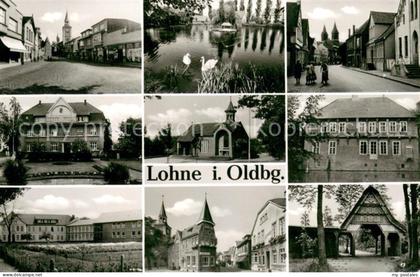 Lohne Oldenburg Teilansichten Schwanenteich Kirchen Schule Eingangstor