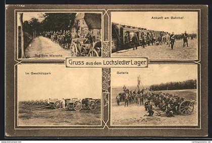 AK Hamburg-Lokstedt, verschiedene Ansichten des Lagers