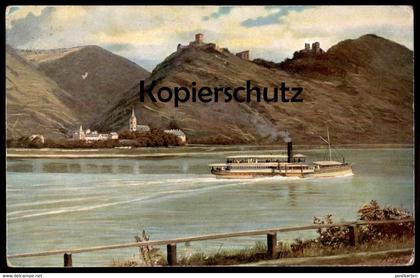 ALTE KÜNSTLER POSTKARTE KAMP-BORNHOFEN DIE FEINDLICHEN BRÜDER H. HOFFMANN Dampfer steamship bateau à vapeur